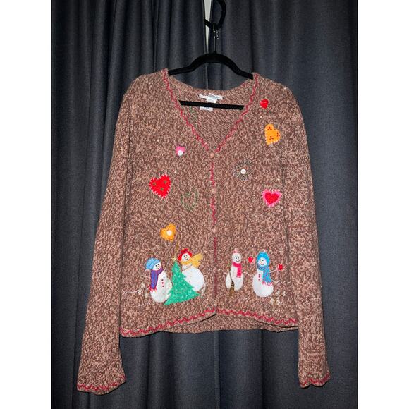 Ugly Christmas Sweater Xmas Cardigan Size Large - Picture 1 of 3